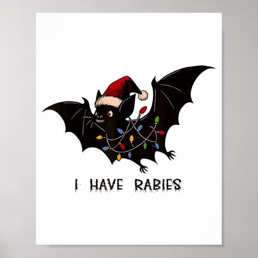 Funny I Have Rabies Christmas Bat Matching Holiday ポスター (正面)