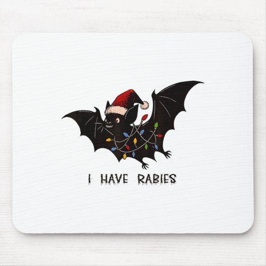 Funny I Have Rabies Christmas Bat Matching Holiday マウスパッド (正面)