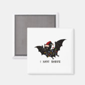 Funny I Have Rabies Christmas Bat Matching Holiday マグネット (正面/裏面)