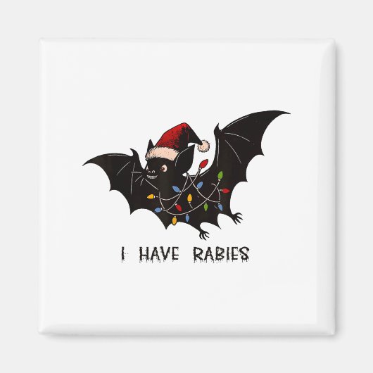 Funny I Have Rabies Christmas Bat Matching Holiday マグネット (正面)