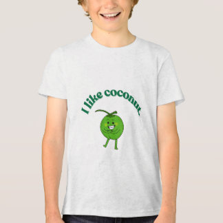 Funny "I Like Coconuts" Kids T-Shirt – Cute Green トライブレンドTシャツ