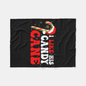 Funny I Like His Candy Cane Couples Matching Chris フリースブランケット (正面(横))