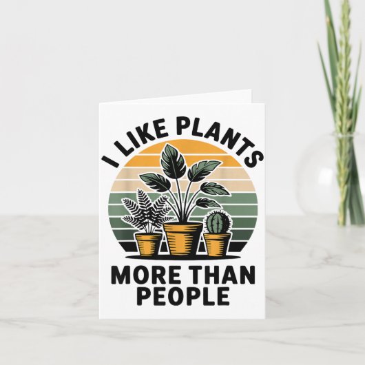Funny I Like Plants More Than People Design  カード (正面)