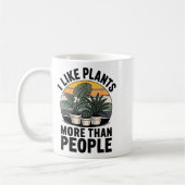 Funny I Like Plants More Than People Design  コーヒーマグカップ (左)