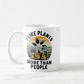 Funny I Like Plants More Than People Design  コーヒーマグカップ (左)