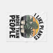 Funny I Like Plants More Than People Design  フリースブランケット (正面(横))