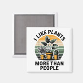 Funny I Like Plants More Than People Design  マグネット (正面/裏面)