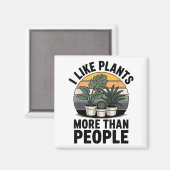 Funny I Like Plants More Than People Design  マグネット (正面/裏面)