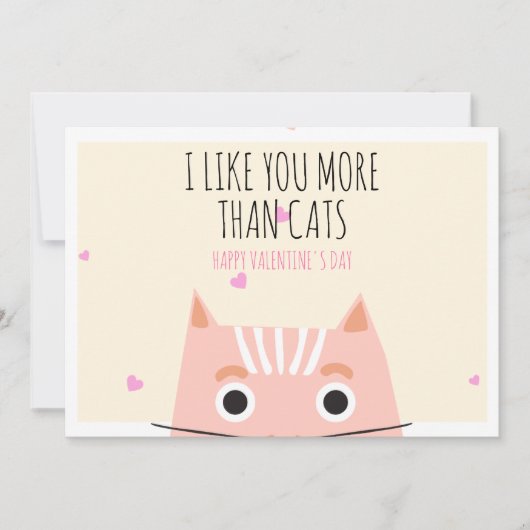 Funny I Like You More Than Cats Valentine's Day  シーズンカード (正面)