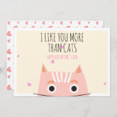 Funny I Like You More Than Cats Valentine's Day  シーズンカード (正面/裏面)