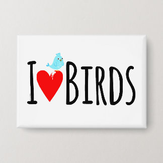  Funny I Love Birds  缶バッジ