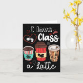 Funny I Love My Cl A Latte Coffee Valentines Day T カード (黄色い花)