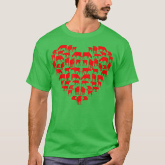 Funny I Love My Cows Lovers Farmers Hearts Valenti Tシャツ