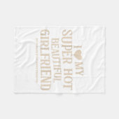 Funny I Love My Super Hot Beautiful Girlfriend Val フリースブランケット (正面(横))