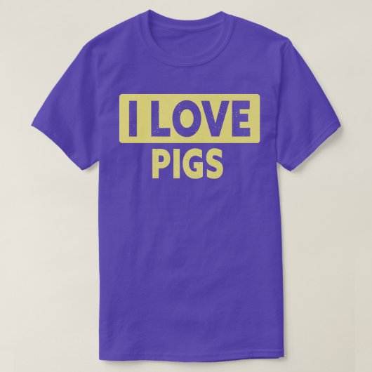 Funny I Love Pigs Premium  Tシャツ (デザイン正面)