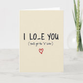 Funny I Love You V Later Card カード (正面)