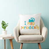 Funny "I Nap Periodically" Sleepy Cat Throw Pillow クッション (椅子)