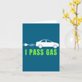 Funny I P Gas Electric Car I Love Evs Electri カード (黄色い花)