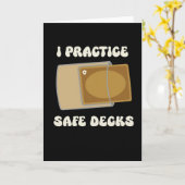 Funny I Practice Safe Decks Construction Safety カード (黄色い花)