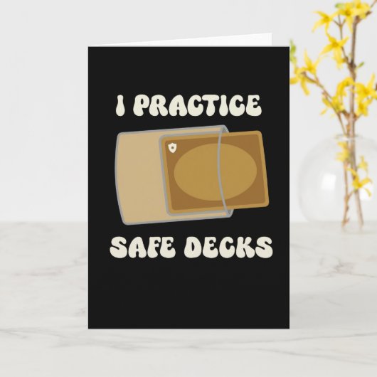 Funny I Practice Safe Decks Construction Safety カード (黄色い花)