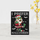 Funny I Prefer Halloween Santa Zombie Ugly Christm カード (黄色い花)