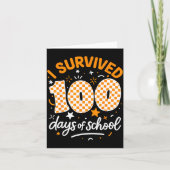 Funny I Survived 100 Days Of School Student Teache カード (正面)