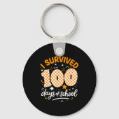 Funny I Survived 100 Days Of School Student Teache キーホルダー (正面)