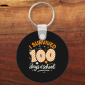 Funny I Survived 100 Days Of School Student Teache キーホルダー (正面)