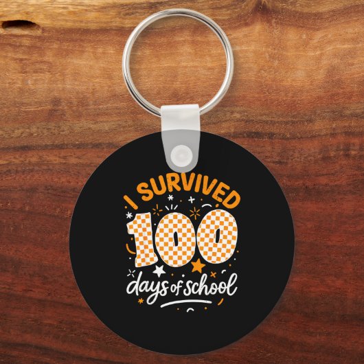 Funny I Survived 100 Days Of School Student Teache キーホルダー (正面)