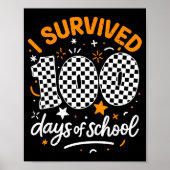 Funny I Survived 100 Days Of School Student Teache ポスター (正面)