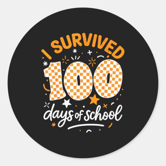 Funny I Survived 100 Days Of School Student Teache ラウンドシール (正面)