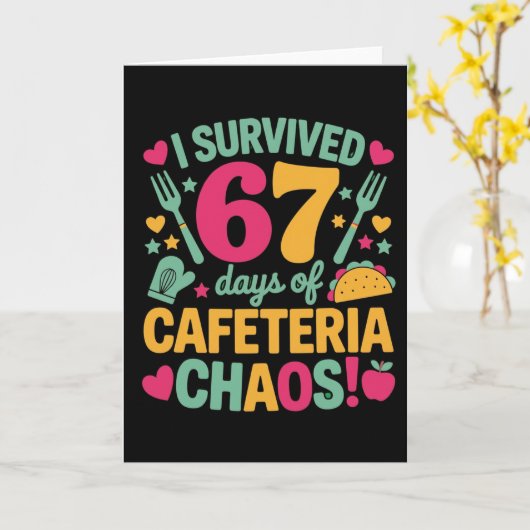 Funny I Survived 67 Days Cafeteria Chaos School カード (黄色い花)