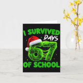 Funny I Survived 67 Days Of School Christmas Kids  カード (黄色い花)