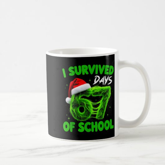 Funny I Survived 67 Days Of School Christmas Kids  コーヒーマグカップ (右)