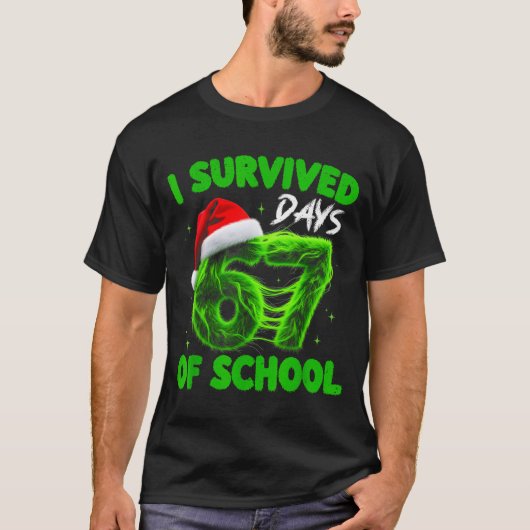 Funny I Survived 67 Days Of School Christmas Kids  Tシャツ (正面)