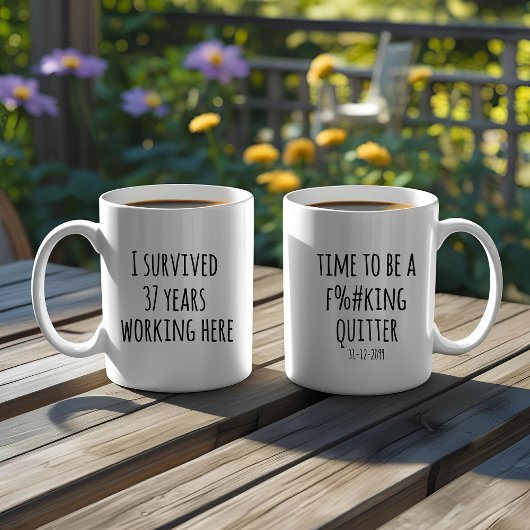 Funny I Survived XX Year Quitter Retirement Gift コーヒーマグカップ