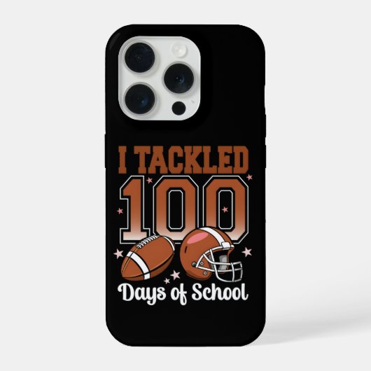 Funny I Tackled 100 Days School Football Kids iPhoneケース (裏面)