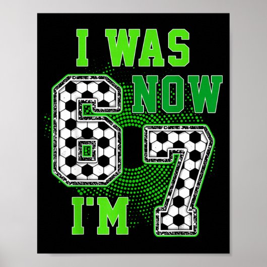 Funny I Was 6 Now I'm 7 Year Old Soccer 7th Birthd ポスター (正面)