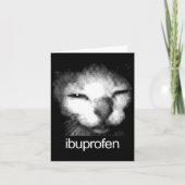 Funny Ibuprofen Cat Meme Retro Ugly Cat Face Mens  カード (正面)
