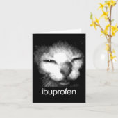 Funny Ibuprofen Cat Meme Retro Ugly Cat Face Mens  カード (黄色い花)