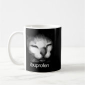 Funny Ibuprofen Cat Meme Retro Ugly Cat Face Mens コーヒーマグカップ (左)