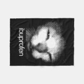 Funny Ibuprofen Cat Meme Retro Ugly Cat Face Mens フリースブランケット (正面(横))