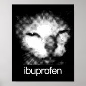 Funny Ibuprofen Cat Meme Retro Ugly Cat Face Mens  ポスター (正面)