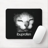 Funny Ibuprofen Cat Meme Retro Ugly Cat Face Mens  マウスパッド (マウス)
