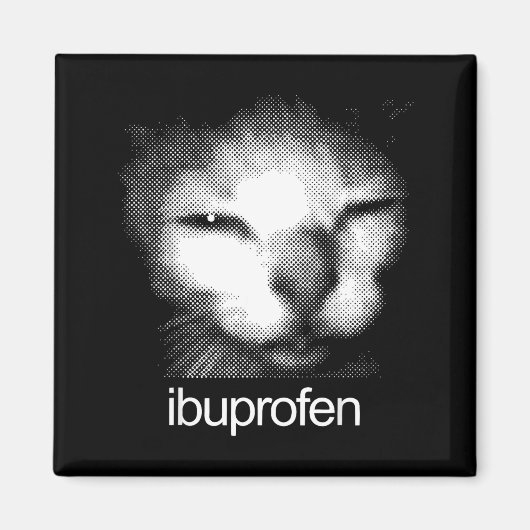 Funny Ibuprofen Cat Meme Retro Ugly Cat Face Mens  マグネット (正面)