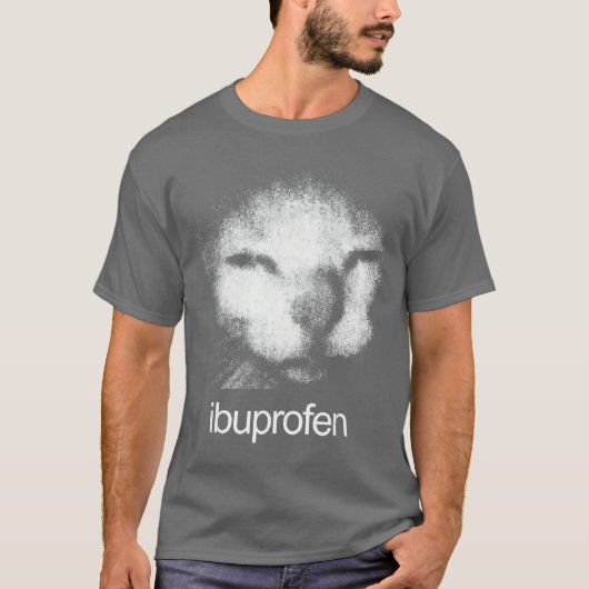 Funny Ibuprofen Cat Meme with Cringe Ugly Feline F Tシャツ (正面)