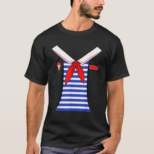 Funny Ice Cream Parlor Scoops Ahoy Costume Men Wom Tシャツ (正面)
