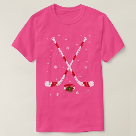 Funny Ice Hockey ChristmasCandy Stick Gift Kids711 Tシャツ (デザイン正面)