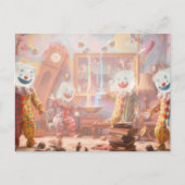 Funny icecube clowns surreal circus ポストカード (正面)