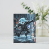 Funny icecube falling on ice  ポストカード (スタンド正面)
